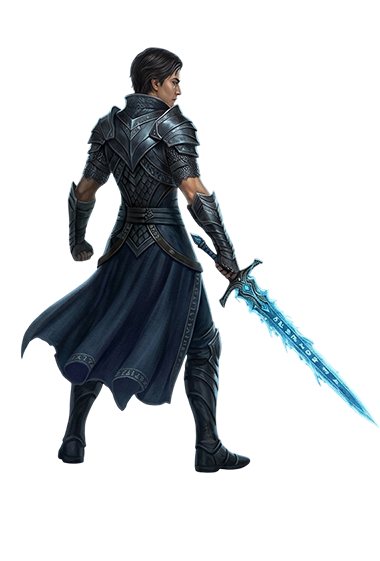 Immortalisation book cover — a young hero with a glowing sword stands before a runed archway leading to a ghostly city, under a stormy, starlit sky